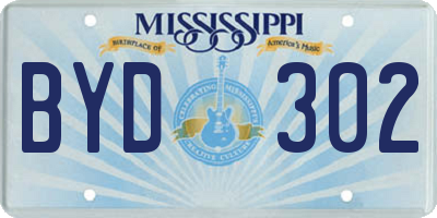 MS license plate BYD302