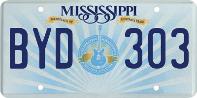 MS license plate BYD303
