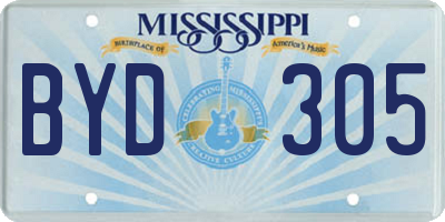MS license plate BYD305