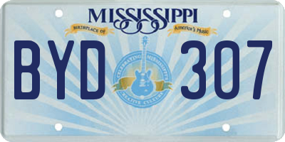 MS license plate BYD307