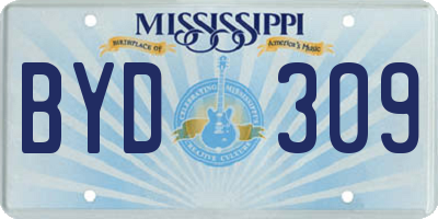 MS license plate BYD309