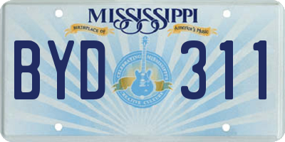 MS license plate BYD311