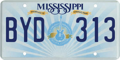 MS license plate BYD313