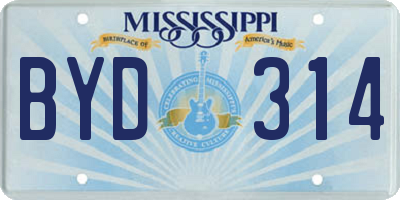 MS license plate BYD314
