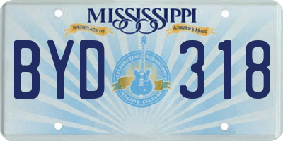 MS license plate BYD318