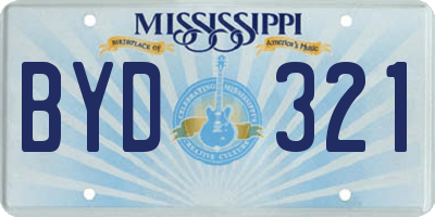 MS license plate BYD321