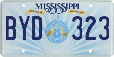 MS license plate BYD323
