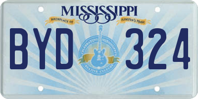 MS license plate BYD324