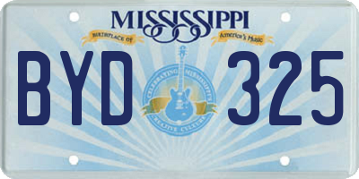 MS license plate BYD325