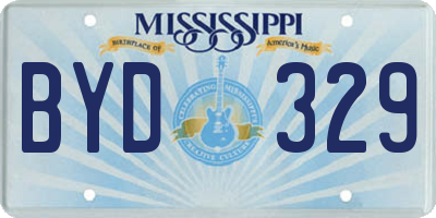 MS license plate BYD329
