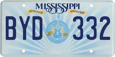 MS license plate BYD332