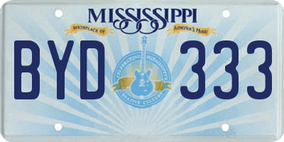 MS license plate BYD333