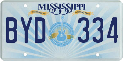 MS license plate BYD334