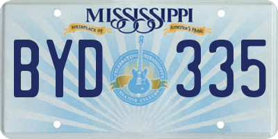 MS license plate BYD335