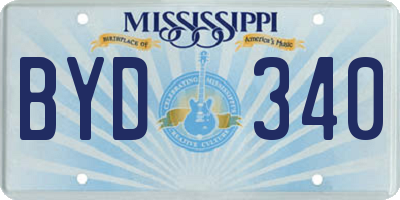 MS license plate BYD340