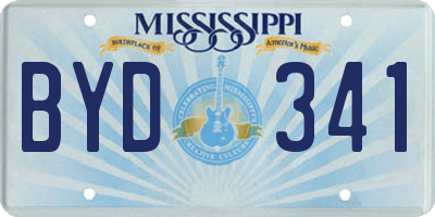 MS license plate BYD341