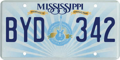 MS license plate BYD342