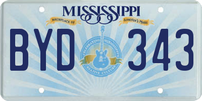 MS license plate BYD343