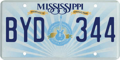 MS license plate BYD344