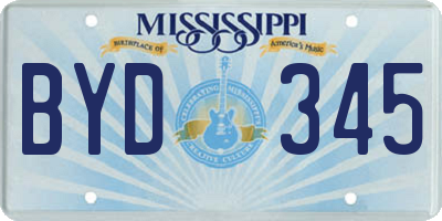 MS license plate BYD345