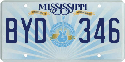 MS license plate BYD346