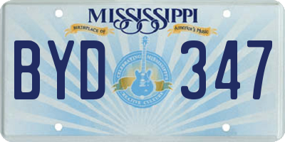MS license plate BYD347