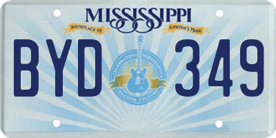 MS license plate BYD349