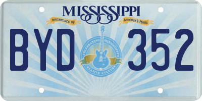 MS license plate BYD352