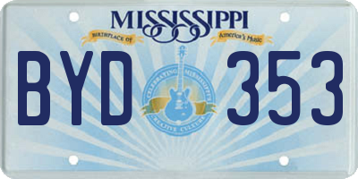 MS license plate BYD353