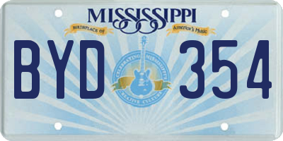 MS license plate BYD354