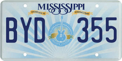 MS license plate BYD355