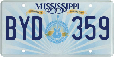MS license plate BYD359