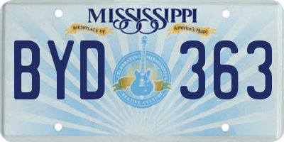 MS license plate BYD363