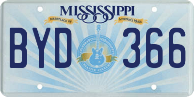 MS license plate BYD366