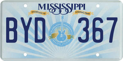 MS license plate BYD367