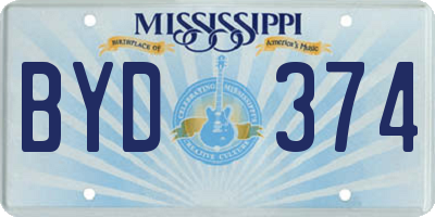 MS license plate BYD374