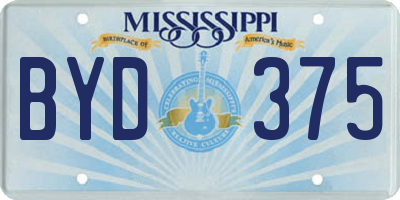 MS license plate BYD375