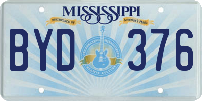 MS license plate BYD376