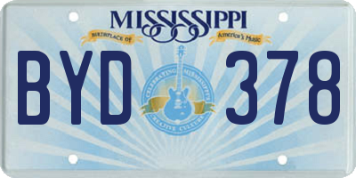 MS license plate BYD378