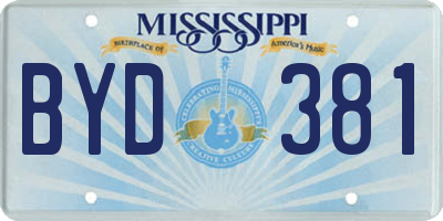 MS license plate BYD381