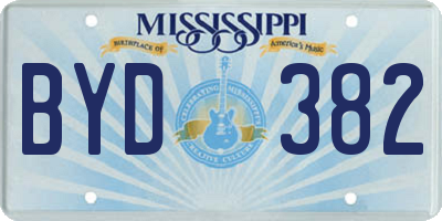 MS license plate BYD382