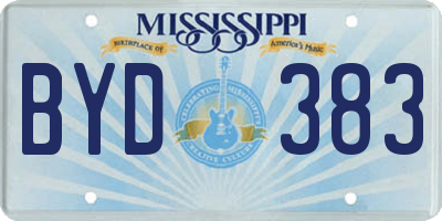 MS license plate BYD383