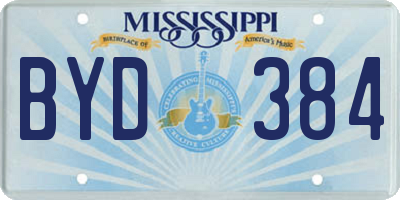 MS license plate BYD384
