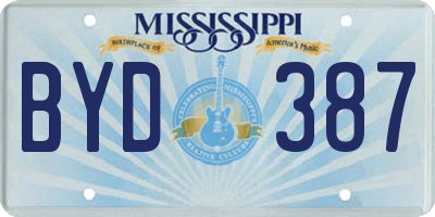 MS license plate BYD387