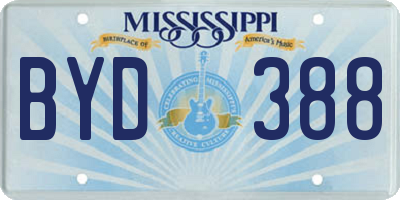 MS license plate BYD388