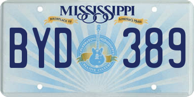 MS license plate BYD389