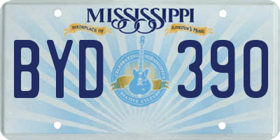 MS license plate BYD390