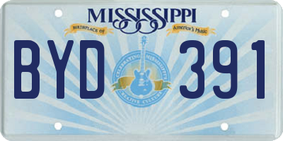 MS license plate BYD391