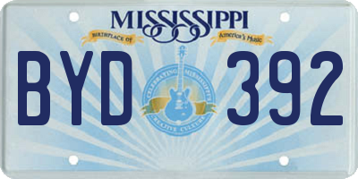 MS license plate BYD392