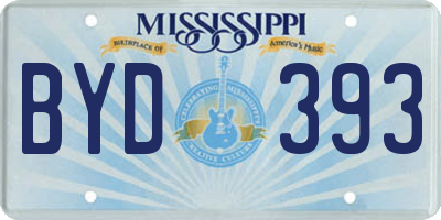 MS license plate BYD393
